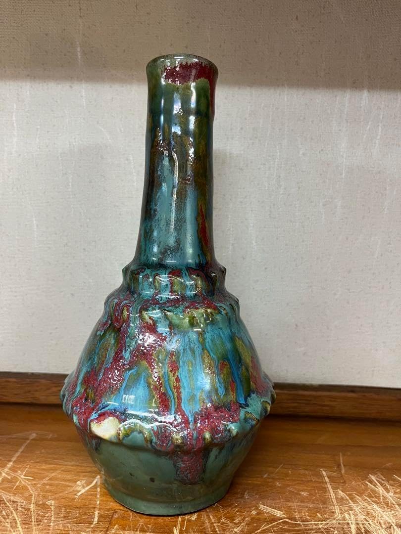 1・新品未使用 備前焼 花瓶 共箱 的野求 まる壺 木箱入り 陶歴あり 1 未使用 備前焼 花瓶 共箱 的野求 まる壺 木箱入り 陶歴あり
